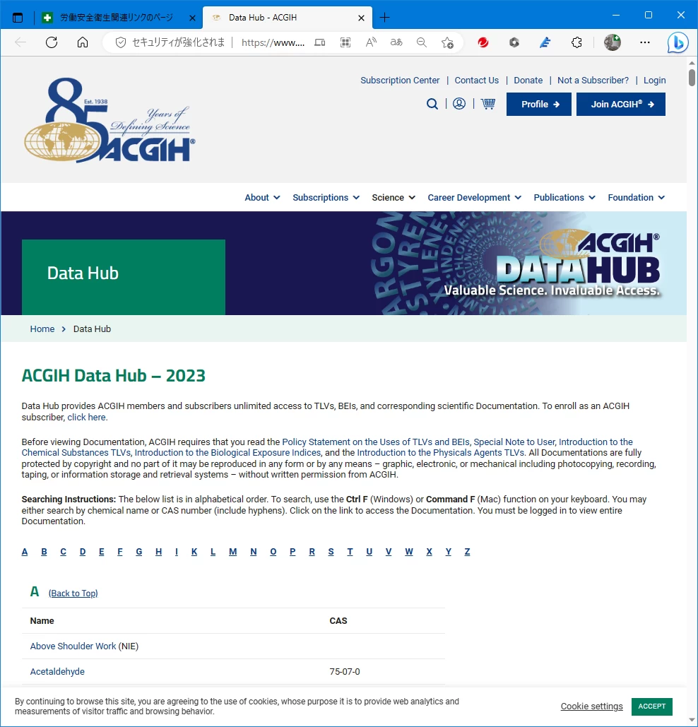 ACGIH Data Hub – 2023